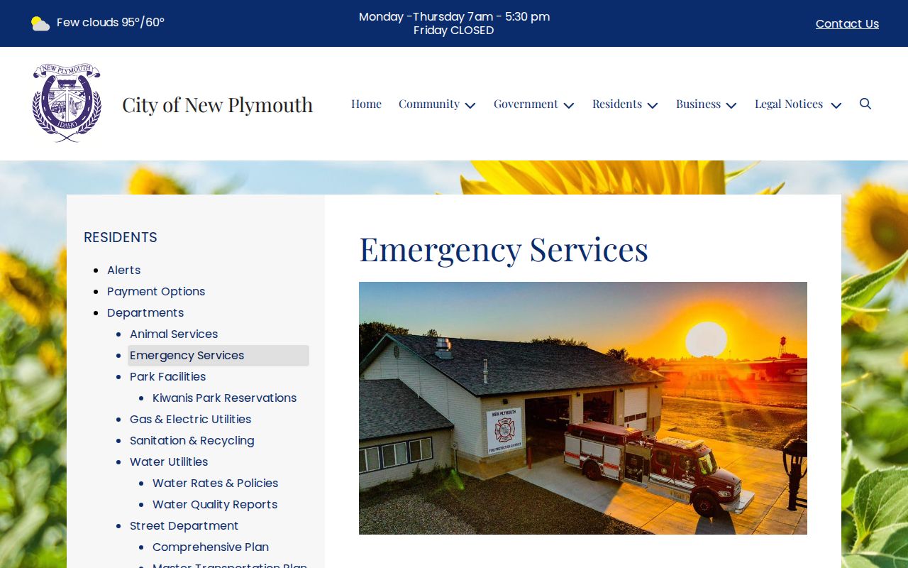 Payette County New Plymouth emergency services and arrest records contact page