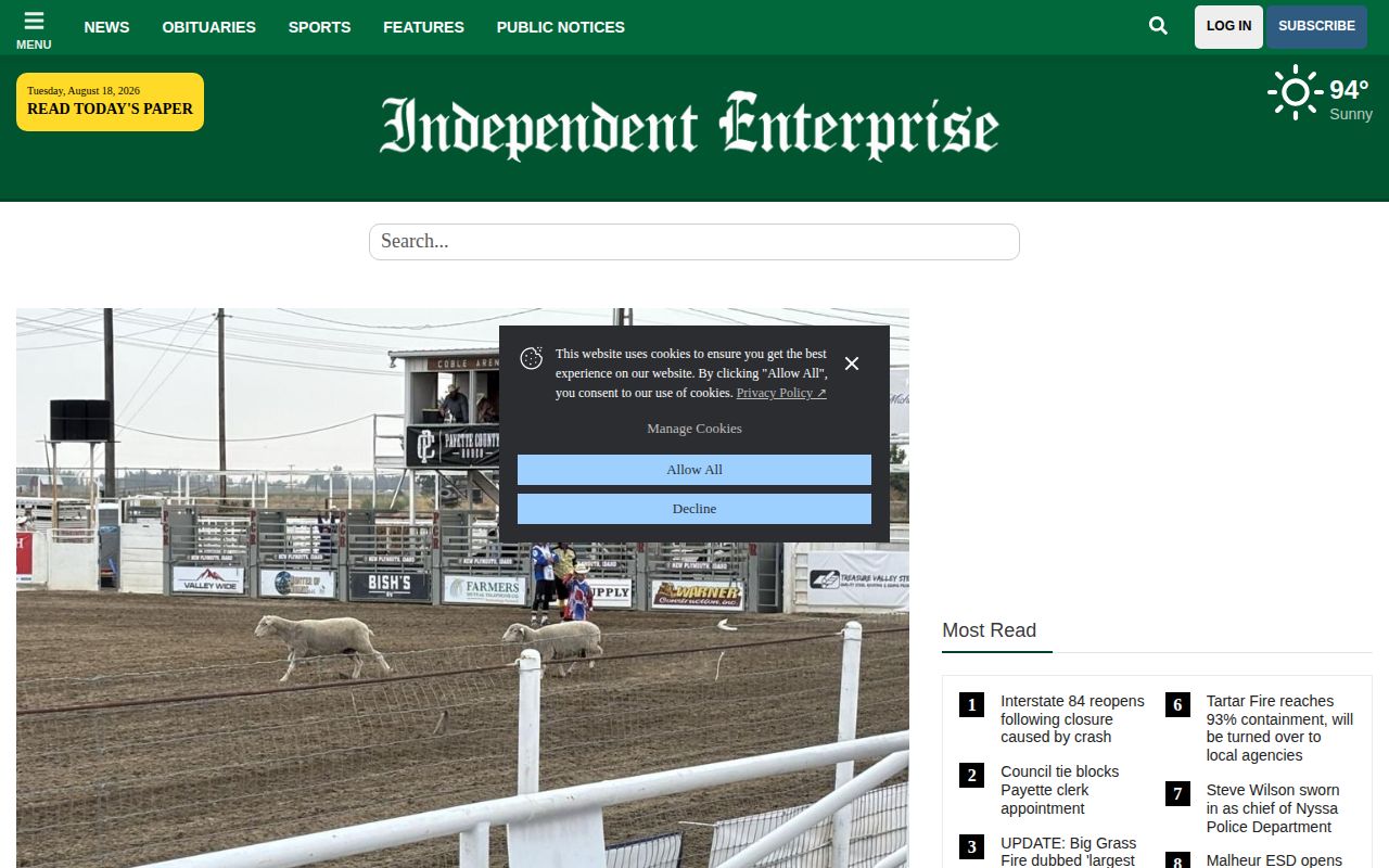 Independent-Enterprise Payette County local news section