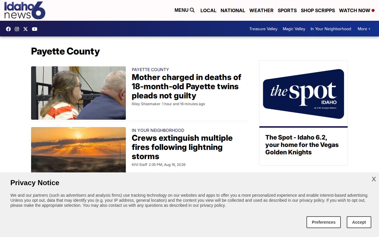 Payette County crime news and booking-record context from KIVI